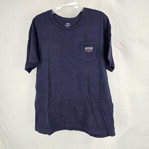 AFTCO American Fishing Tackle Men's Size Large Navy Graphic Tee Pocket